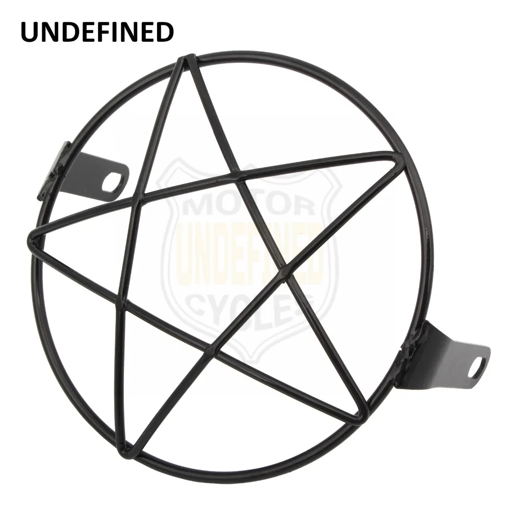

6.5 Inch Black Motorcycle Headlight Lamp Cover Grill Star Model Side Mount Cafe Racer for Harley Honda Kawasaki Suzuki Custom