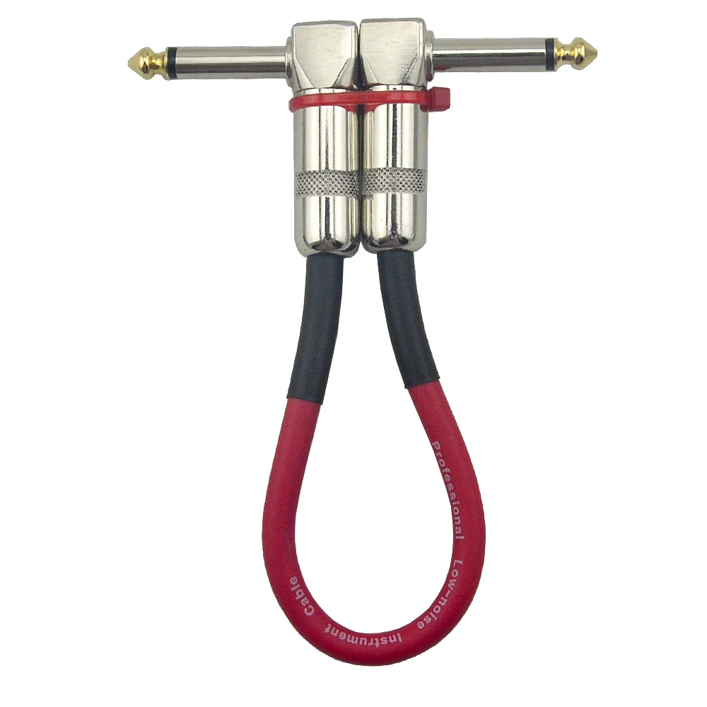 6 X LANDTONE Guitar Patch Pedal Cable 15/21/30cm/ 0.5ft Long with 1/4 Inch 6.35mm Gold Right Angle Plug Different Colors