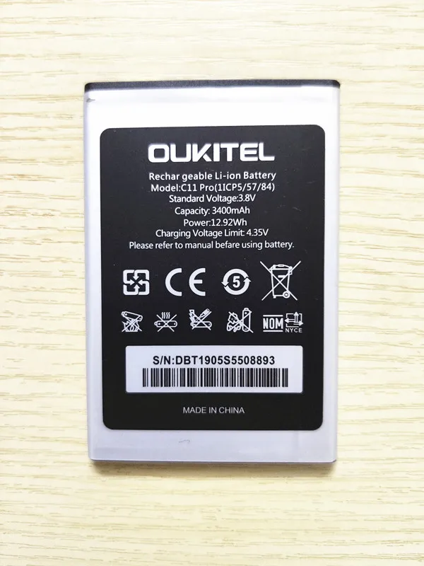 

AZK NEW Oukitel C11 PRO Battery 100% New 3400mAh Backup Battery Replacement For Oukitel C11 PRO Mobile Phone battery