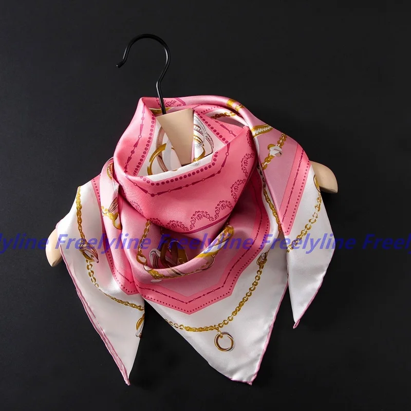 

100% Silk Twill Scarf Women Large Square Silk Scarfs Shawl Wraps Luxury Hand Rolled 90x90cm