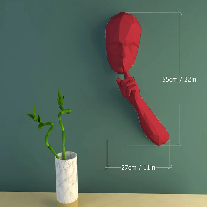

3D Paper Model Hint of silence Man Papercraft Home Decor Wall Decoration Puzzles Educational DIY Kids Toys Birthday Gift #623