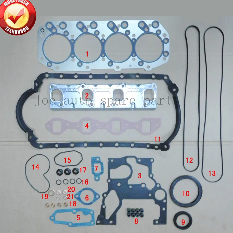 4JB1 4JB1T Engine complete Full Gasket Set kit for ISUZU PickUp ELF 250