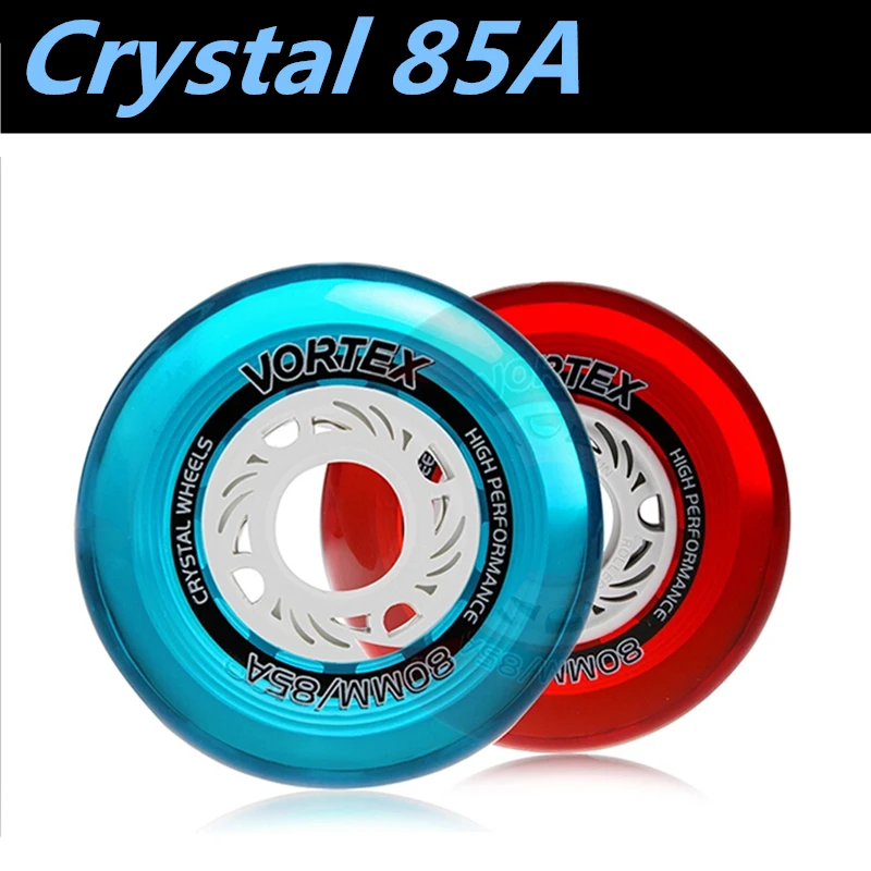 

[ Crystal Wheel ] 8 Pcs/Lot 85A Slalom FSK Street Inline Skates Wheel, High Transparent Crystal Elastic Durable 80mm 76mm 72mm