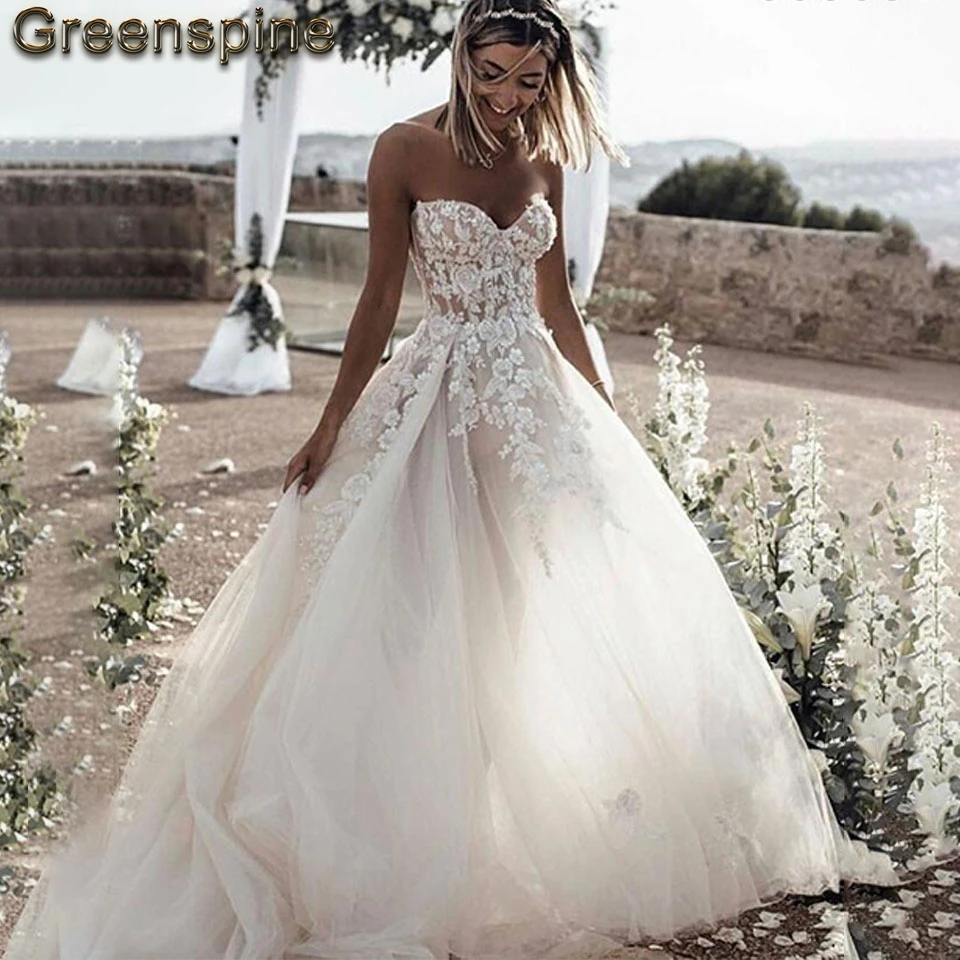 Floral Off The Shoulder Wedding Dress 2019 Sweetheart Lace