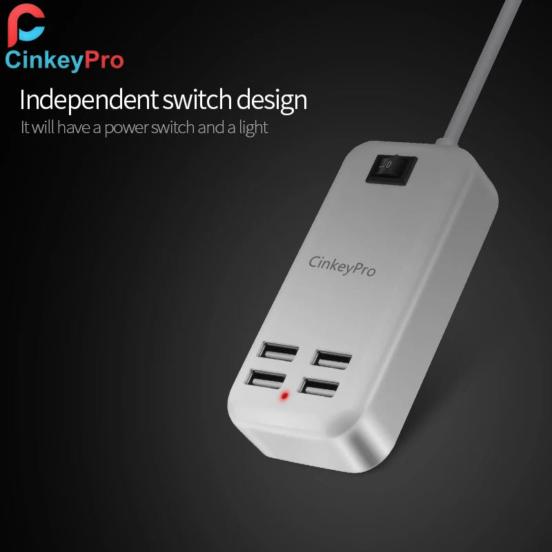 Cinkeypro ЕС Plug 4 порта несколько зарядное устройство USB 15 Вт 3A Smart адаптер мобильного телефона Tablet Зарядное устройство для IPhone IPad