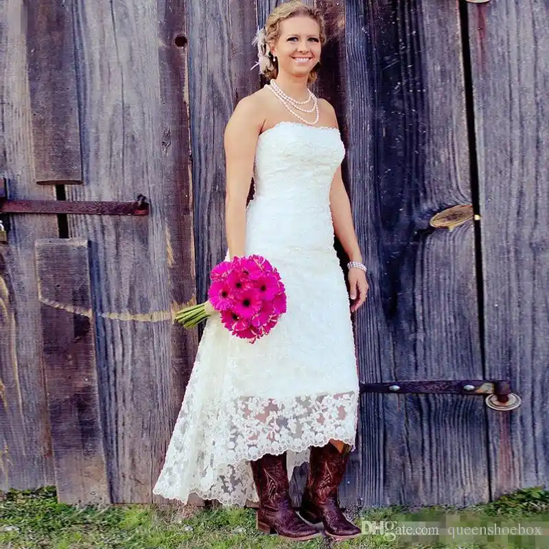 high low western wedding dresses