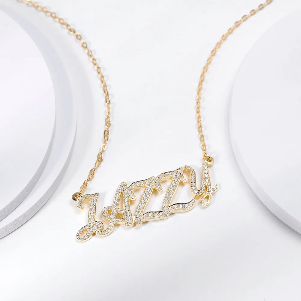 925 Серебро Индивидуальный кристалл ожерелье для женщин камень цепи циркония кулон женщины персонализированное ожерелье C именем начальные буквы