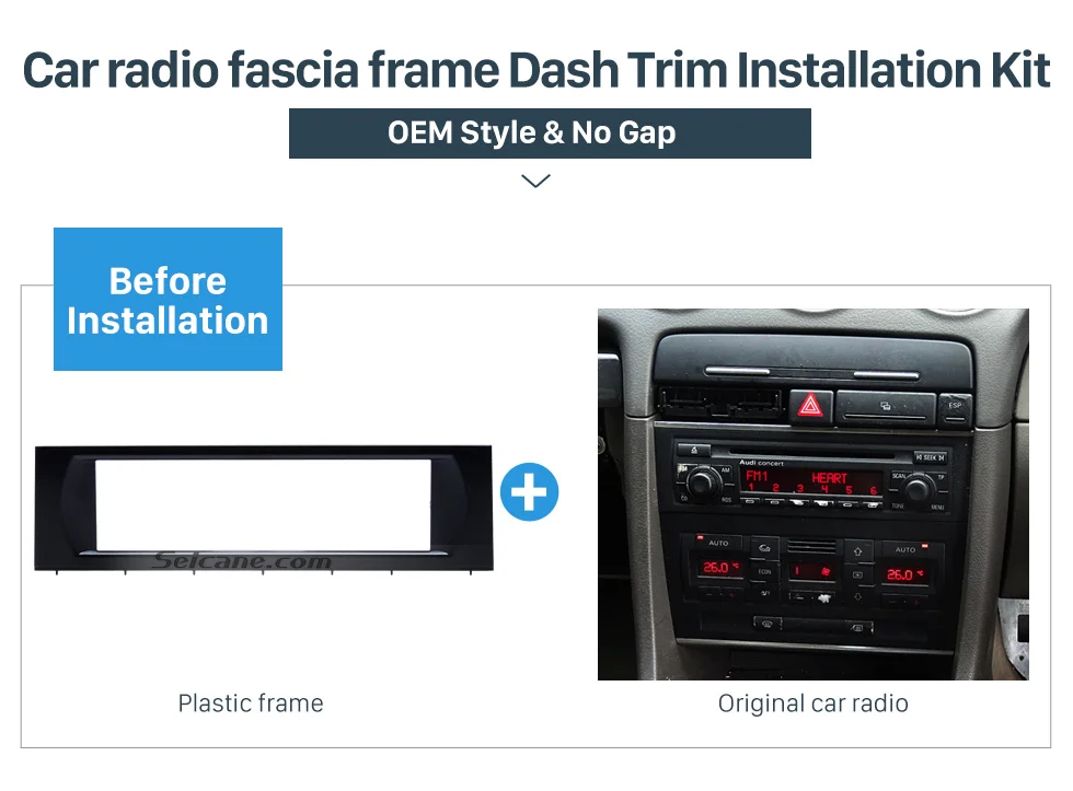 Seicane 1Din автомобиля радио фасции стерео интерфейс рамки и установка отделка монтажный комплект для 2003 Audi A4