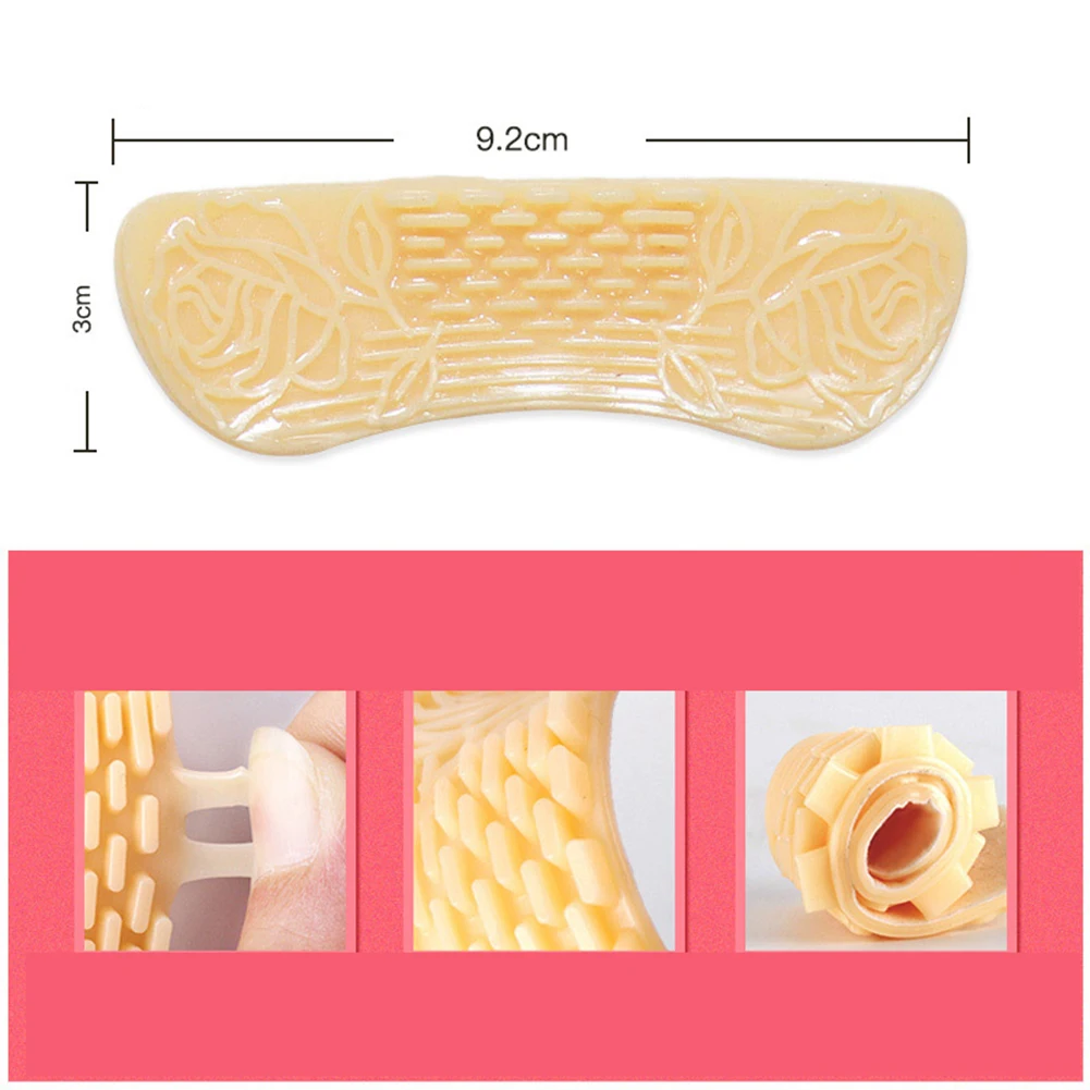 Massage Silicone Inserts Fashion Soft Shoe Pads Liner Back High Heel Insoles Floral Rose Print Sandals Shoe Insoles High Quality
