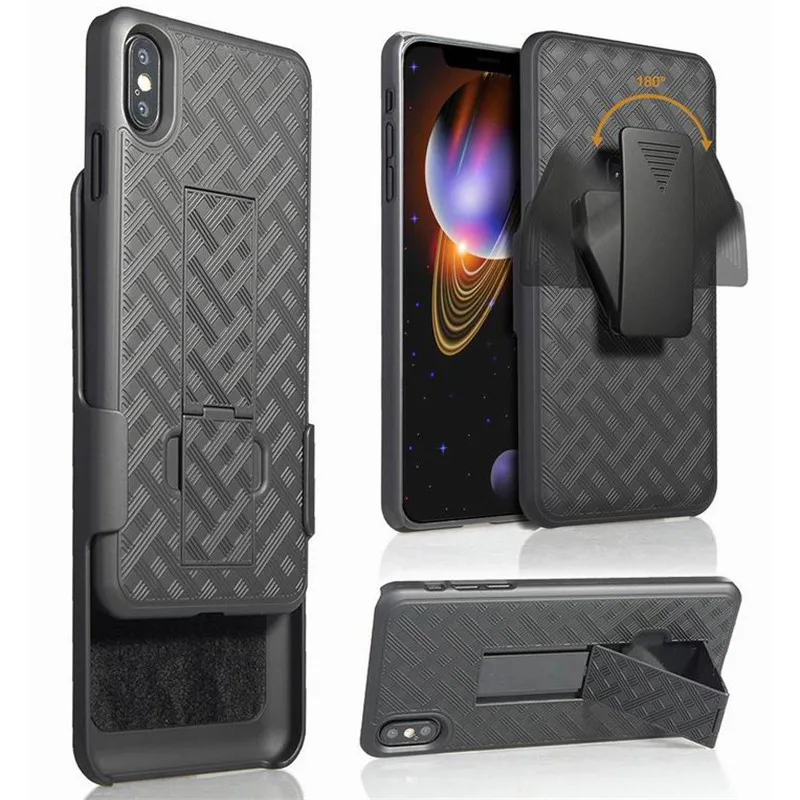 Полный обернутый сверхпрочный прочный зажим для ремня Броня чехол iphone XS MAX