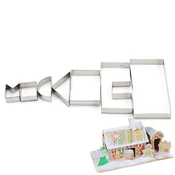 

7PCS Stainless Steel Christmas Molds Set For Cakes Gingerbread House Cookies Cutter Baking Tools