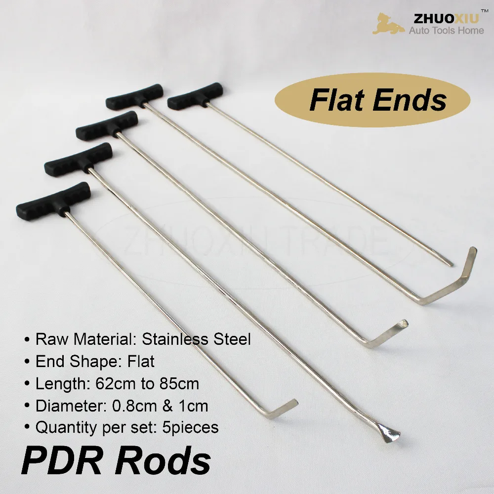 5pc Auto Body Dent Removal Pdr Rod Tool Kit Hail and Door Ding ROD