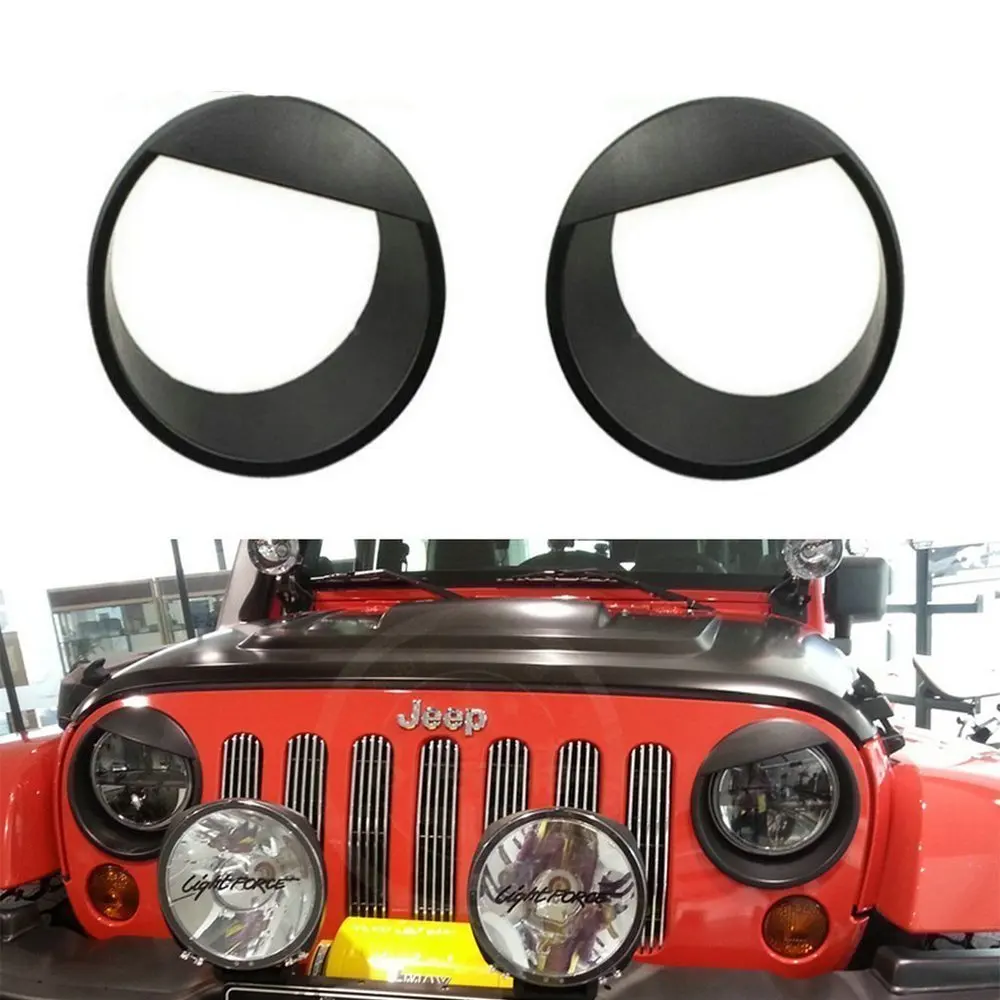 Черная крышка для фар Angry Jeep Wrangler JK 2007-2017 | Автомобили и мотоциклы