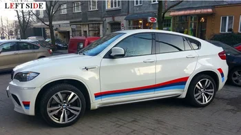 

LEFT SIDE Full Body Car Stickers Tailor-made Blue Red Stripe Car Styling Customize for your vehicle No Color Fading Durable