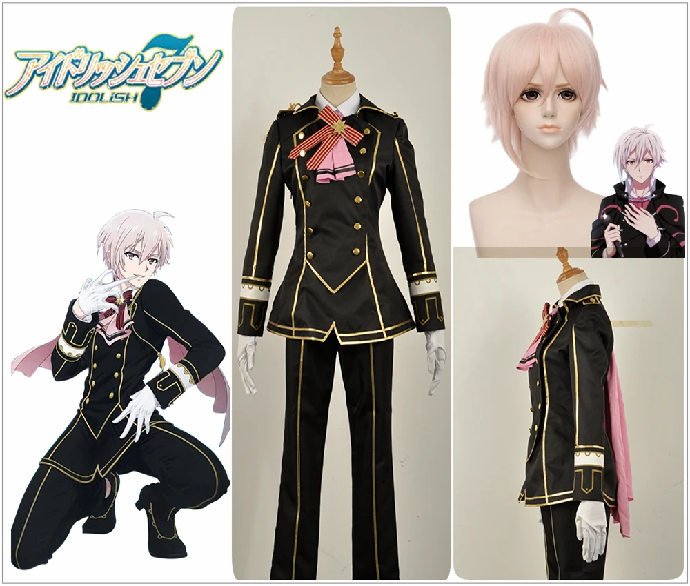 

Games IDOLiSH7 Trigger Group DIAMOND FUSION Kujo Tenn Cosplay Costume Custom Jacket Pants Uniform Suit Pink Short Wig Tie-bow
