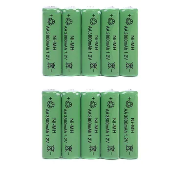

New 10 PC AA 3800mAh 1.2 V Quanlity Rechargeable Battery AA NI-MH 1.2V Rechargeable 2A Battery Baterias Bateria AA P20