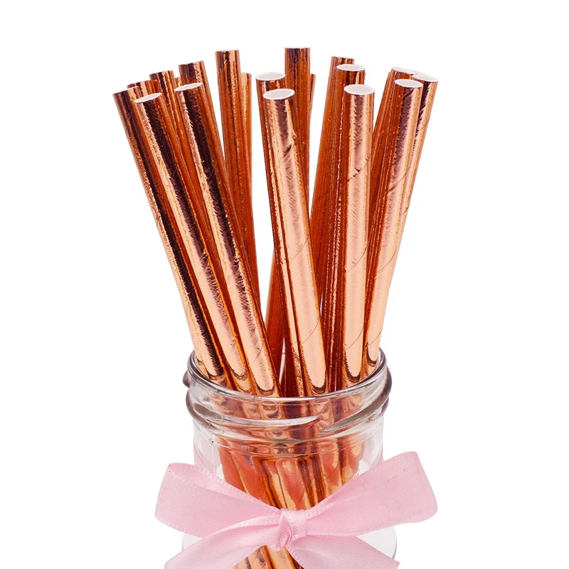 Lincaier 25Pcs Paper Drinking Straws Wedding Party Table Decoration Birthday Kids Boy Girl Baby Shower Adult Supplies Graduation