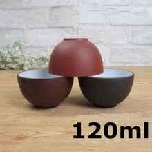 Горячая Распродажа, 3 шт., набор чайных чашек из фиолетовой глины, емкость 120 мл, чашки для чая, керамические чайные чашки, кунг-фу А+, качественный фарфор, подарочная упаковка, безопасный