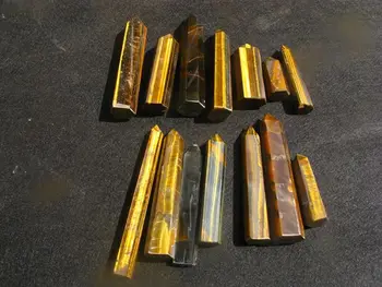 

14 natural flash tiger eye crystal quartz point healing