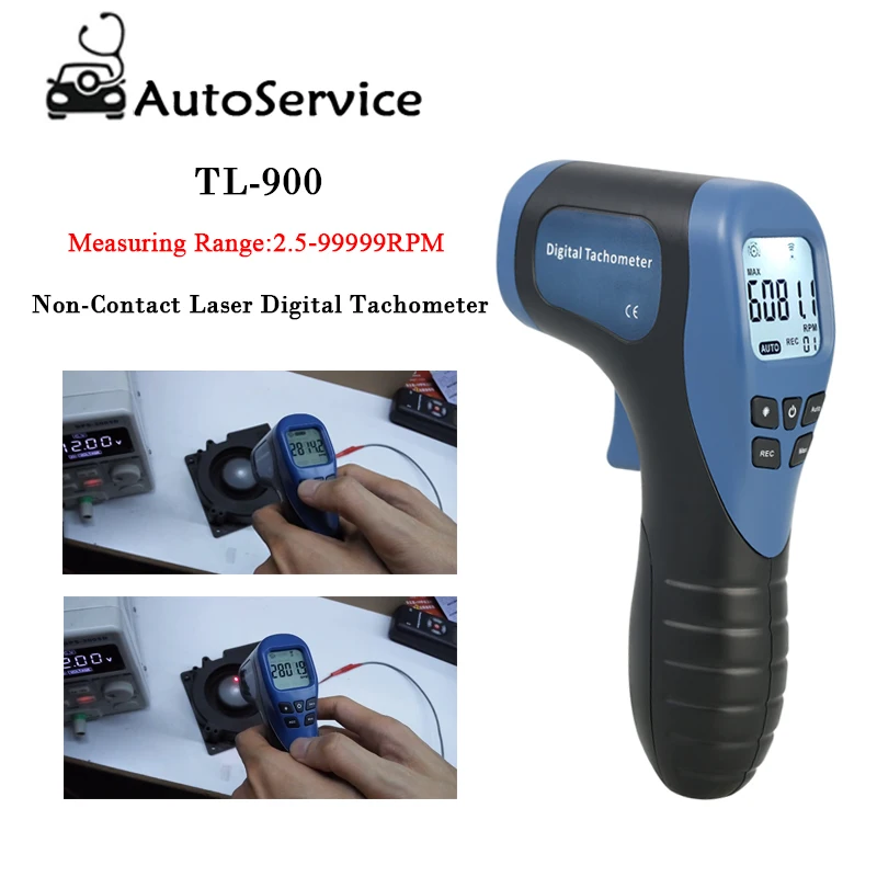 Digital Laser Tachometer Non Contact wind speed meter measurement