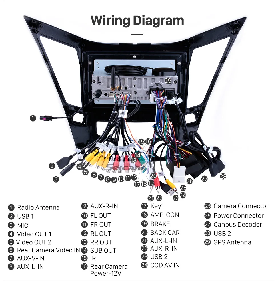 Cheap Seicane Navi 1Din 9" HD Android 9.0 GPS Car Radio For HYUNDAI Sonata i40 i45 2011 2012-2015 Multimedia Player Stereo Head Unit 23