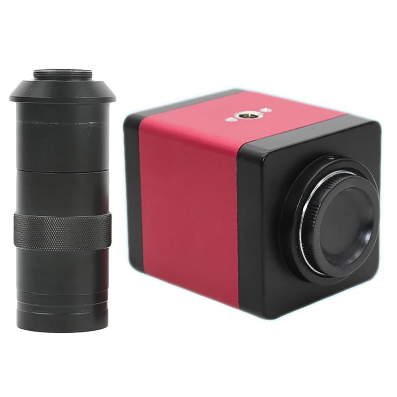 Версия 14mp Hdmi Vga Hd Industry 60f/S видео микроскоп камера 8~ 130x зум C-Mount объектив+ пульт дистанционного управления(EU Plug