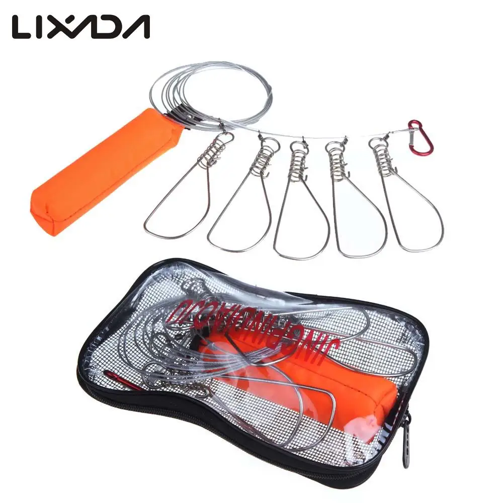 

Lixada 5m Fishing Lock Buckle Stainless Steel Live Fish Lock Belt Fishing Tackle Stringer Fishing Tackle Floats for Pesca