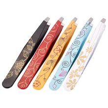 Стиль прочный Professional для женщин пинцет для бровей красота косые нержавеющая сталь Пинцет волос снятие макияжа ручной инструмент