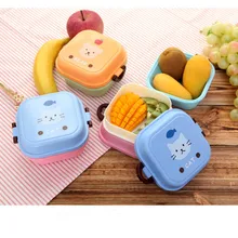 1 шт. милый двухслойный пластиковый Ланч-бокс с высокой термостойкостью для микроволновой печи Ланчбокс контейнер для еды LF 060