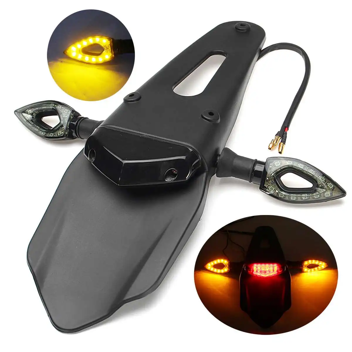Motorcycle Bike Accessories Enduro Smoke Red Clear LED Rear For Fender