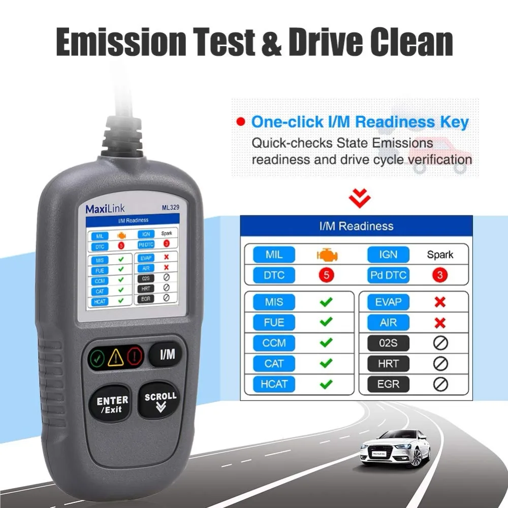 Autel MaxiLink ML329 автоматический OBD 2 считыватель кодов OBD2 сканер считывающий чистый DTC