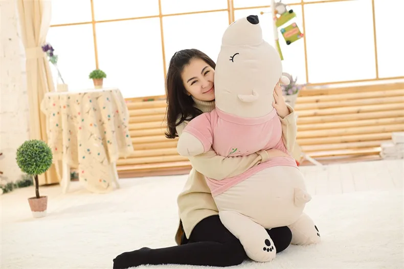 90 см Polar Bear Подушка Плюшевые игрушки куклы подарок для отправки девушек к деторождению сна подушка