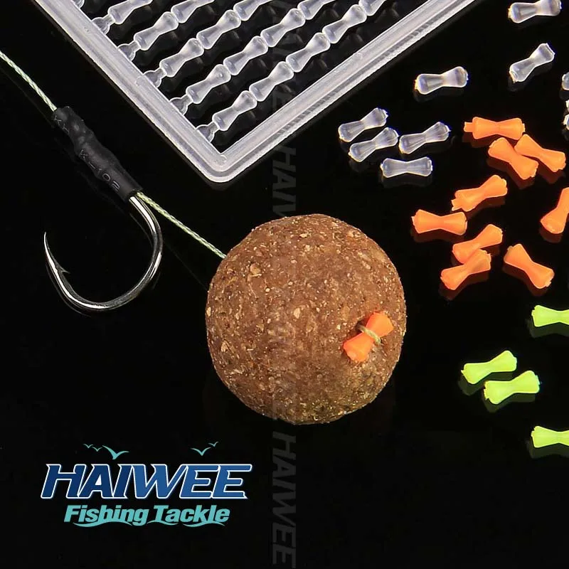 

5 cards Clear Hair Rig Fishing Boilie Stops Dumbell Bait Rig Carp Stops