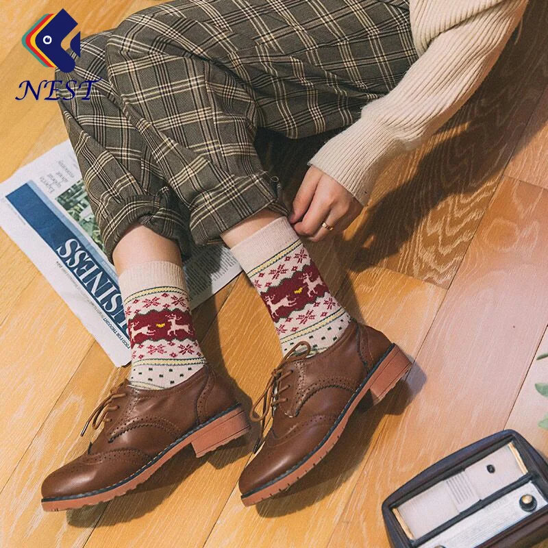 Nest Female 5 Pairs/Lot Autumn Winter Wool Cotton Socks Set Women Keep Warm Free Size Cute Cartoon Socks Short Christmas Socks Nest Female 5 Pairs/Lot Autumn Winter Wool Cotton Socks Set Women Keep Warm Free Size Cute Cartoon Socks Short Christmas Socks