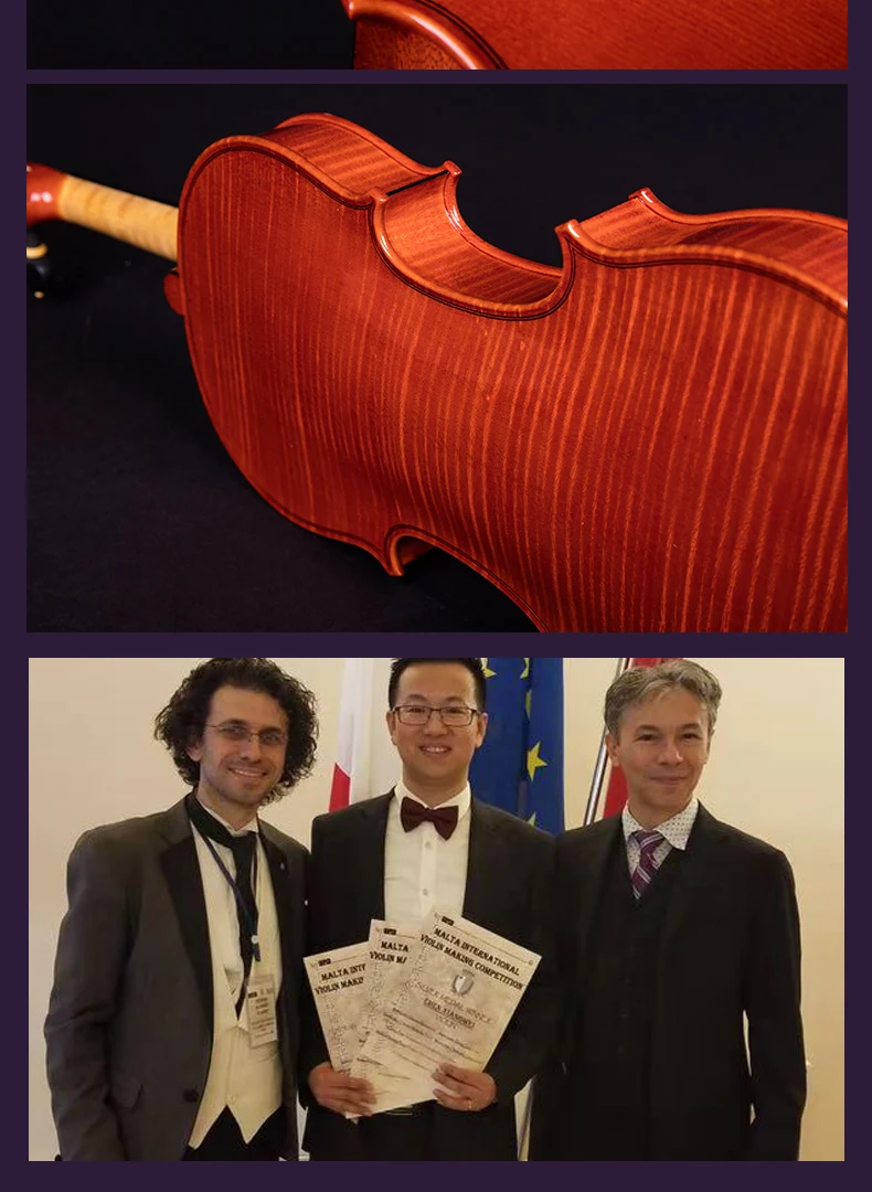 Taishi International luthier Chen Xiangwei делает высококлассную скрипку Коллекционное издание скрипки