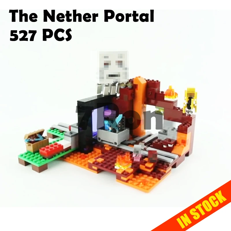 Модель здания игрушечные лошадки хобби 18038 527 шт. серия Minecraft Nether Portal Совместимость 21143 Конструкторы образования DIY