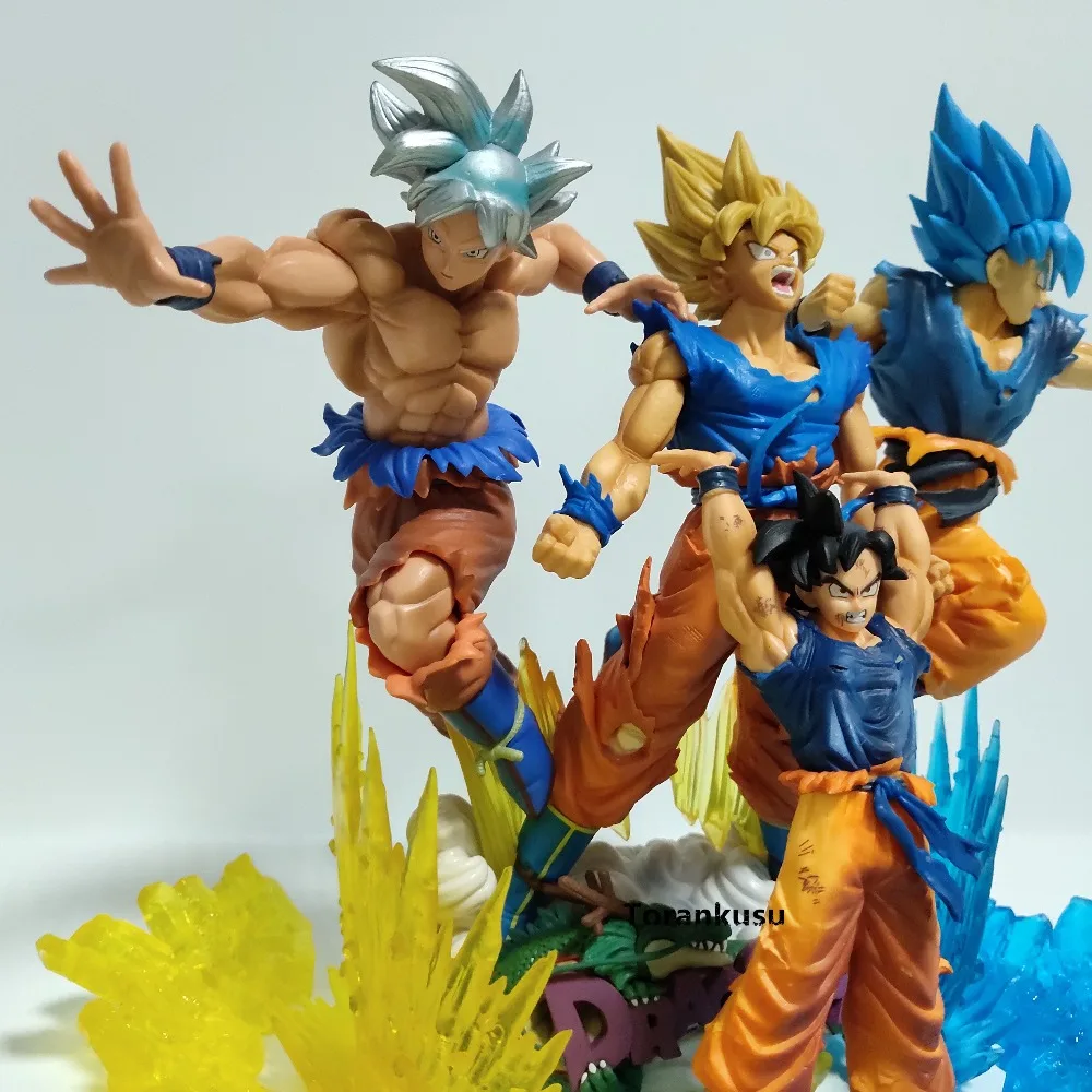 Dragon Ball и Super Goku ультра инстинкт Супер Saiyan сцена фигурки аниме Dragon Ball Z Goku модель игрушки фигурка DBZ Diorama