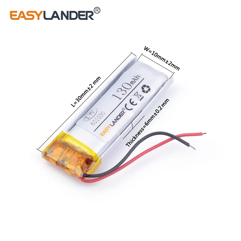 Аккумуляторная батарея полимерная 601030 061030 130mah Bluetooth браслет ручка камера