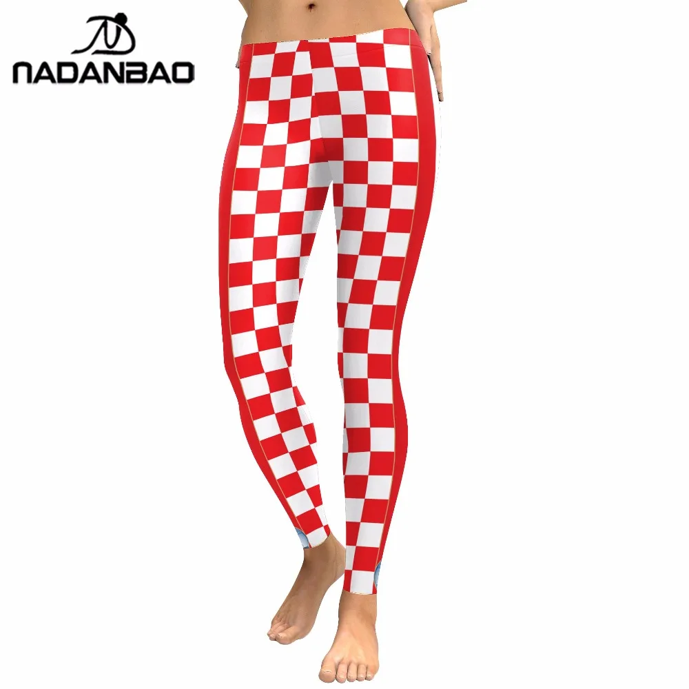 NADANBAO 2019 Croatia летние женские леггинсы с геометрическим рисунком и цифровым