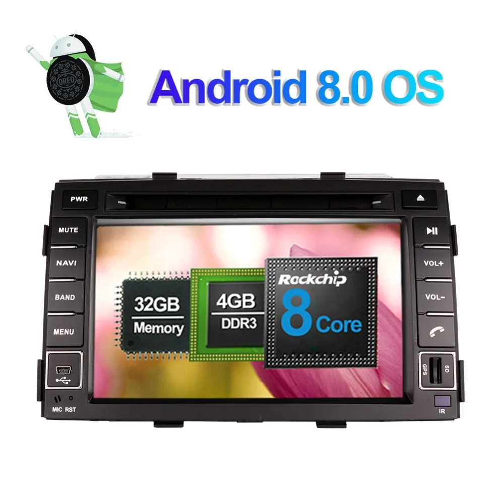 4 ГБ ОЗУ Android 8 0 автомобильный DVD GPS навигатор для Kia Sorento 2010 2012 Восьмиядерный 32 Гб