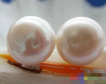 

free shipping 12819 WHITE ROUND FRESHWATER PEARL EARRING