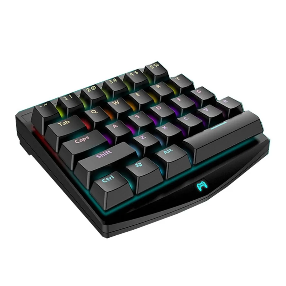 

28 Keys Single-handedly One Hand Design For PUBG Keyboard USB Wired For Esport Gaming With LED Backlight for PUBG Mobile games