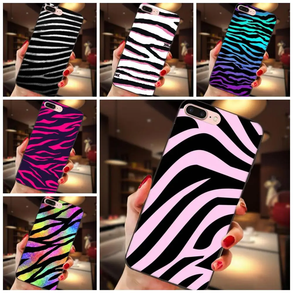 

Back Phone Case Colorful Neon Zebra Wallpaper For Samsung Galaxy Note 4 8 9 G313 S3 S4 S5 S6 S7 S8 S9 S10 Edge Plus Lite I9082