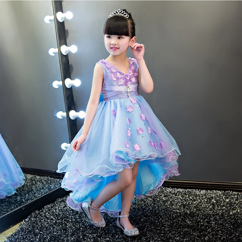 

2019 High Quality Red Communion Dresses For Girl Lace Appliques Flower Girl Princess Dress for Wedding&Birthday Party Tutu Dress