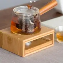 Бамбуковый теплый чайный столик стеклянный чайник нагревательная база Свеча Теплый чай горшок чай в японском стиле плита