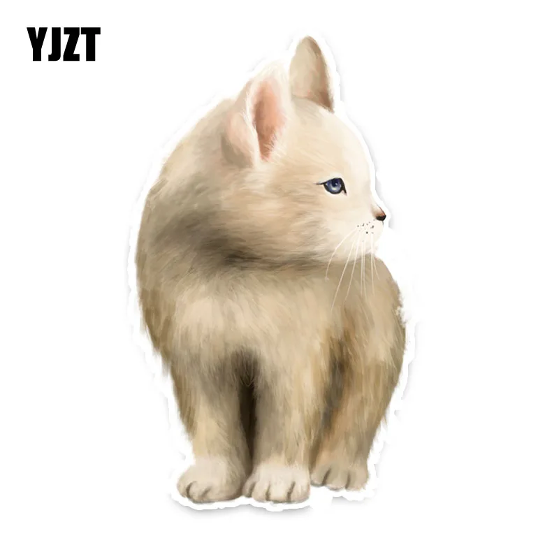 YJZT 9 см * 15,5 см мультфильм милые животные кошка ПВХ высокое качество автомобиля стикер декоративные наклейки 5-1242
