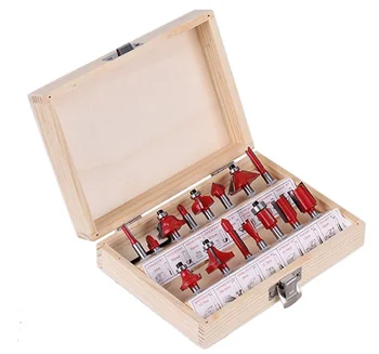 

Router Bit Set 1/4" 6.35mm Shank Wood Carving Tungsten Carbide Tipped Woodworking Milling Cutter Trimming knife Wood case