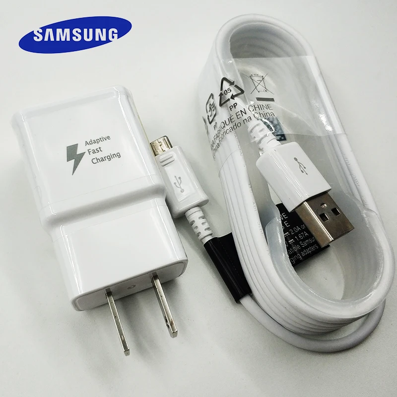 

Original Samsung Fast Charger US Plug Adapter Fast Quick Charge 1.5M Micro USB Cable for Samsung Galaxy S6 S7 Edge A3 A5 A7 2016