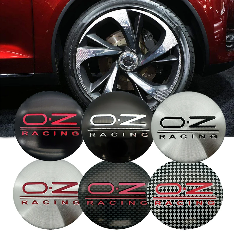 

4 pcs O.Z OZ RACING 56.5mm car wheel center hub cap Badge Stickers Wheel Dust-proof covers Badge logo car styling accessories