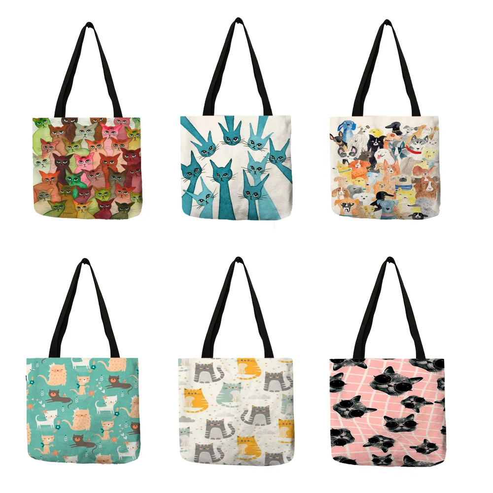 Stylish Women Lady's Canvas Shoulder Bag Whale Pattern Eco-Friendly Tote Handbag 
